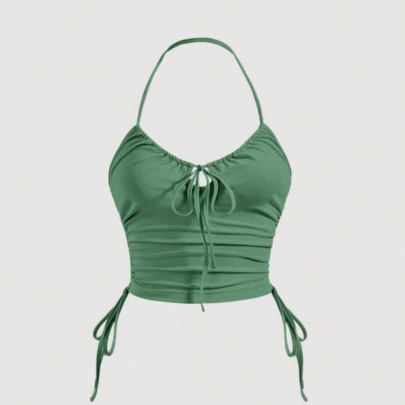 Solid Drawstring Side
Halter Top - Picture 2 of 2
